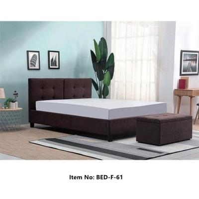 China F-61 Hotel Ornate Bed Upholstered Canvas Frame Elegent Platform Bed With Wood Slat Support for sale