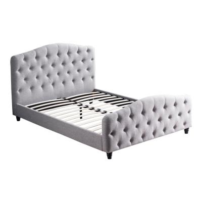 China Soft Size Upholstered Bed 2019 New Design Queen Button Tufted Bed Platform Fabric Bed for sale