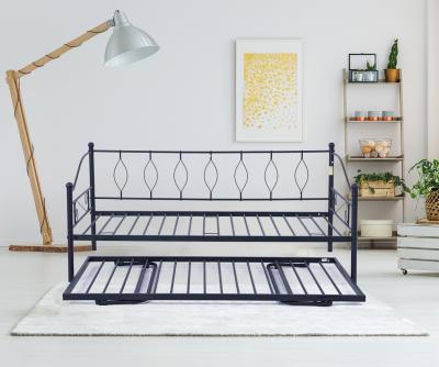 China Pull out latest metal bed design wrought iron folding metal day bed sofa with bed for sale