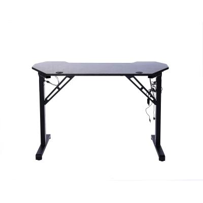 China Strong And Stable MDF PC Z L K Formed Game Table Cheap Black Modern Signing Compact New Corner Usb Gamer Computer Home Desk With RGB Light Audio for sale