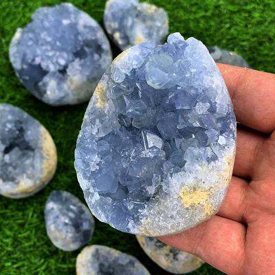 China China Wholesale High Quality Natural Celestite Geode Rough Raw Blue Celestite Geode Group for sale