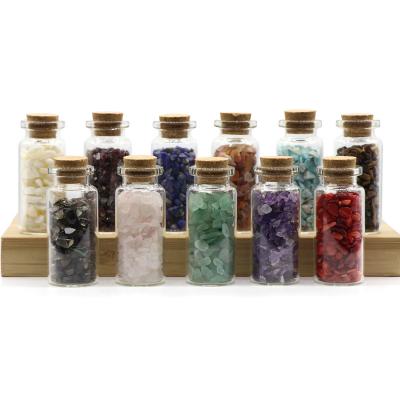 China China Hot Selling Crystal Gravel Bottle Natural Rough Stone Tumbled Confetti Boxes for sale