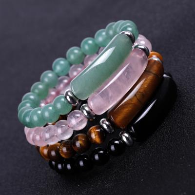 China Other Wholesale Healing Stone Beads Crystal Stone Quartz Bridge Bracelet Chakra Bracelet for sale