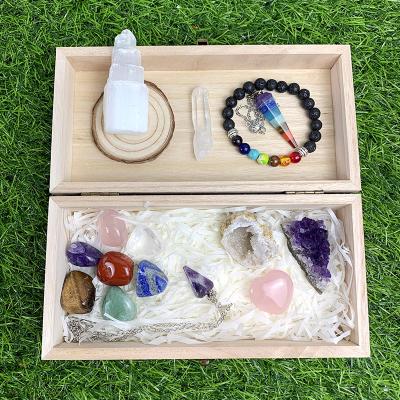 China China Wholesale Custom Chakra Crystal With Box Healing 7 Chakras Crystal Set For Healing for sale