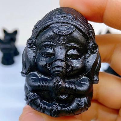 China Wholesale High Quality Natural Crystal Polished Obsidian Animal Gemstone Carving From China for sale