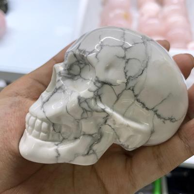 China China Wholesale Polished Howlite Natural Healing Stone Crystal Skulls for sale