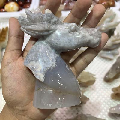 China China Wholesale High Quality Natural Crystal Flower Agate Deer Carving Animal Carving for sale