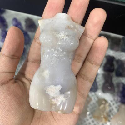 China China Wholesale High Quality Natural Gemstone Flower Agate Healing Crystal Goddess for sale