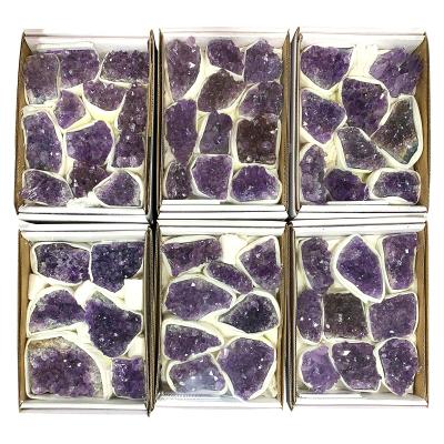 China Wholesale High Quality Natural Raw Crystal Amethyst Group China Mixed Crystal Gift Box for sale