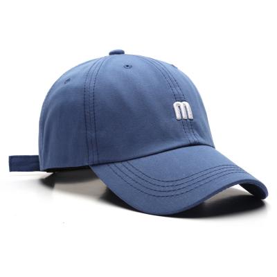 China New COMMON Letter M Unisex Adjustable Cotton Baseball Cap For Women Mens for sale