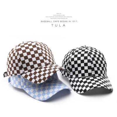 China JOINT Korean Factory Plaid Men Women Fashion Sports Hats for sale