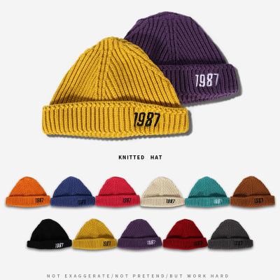 China 2021 COMMON Trendy Acrylic Couple Warm Unisex Beanie Hats For Winter for sale