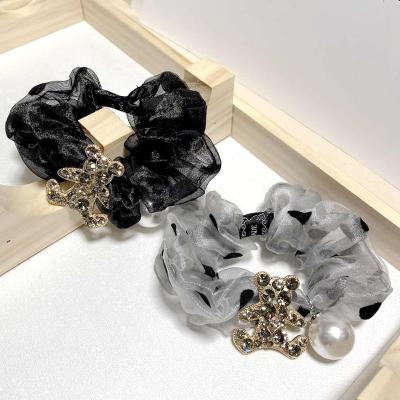 China High Quality Fashion Rhinestone Bear Hair Scrunchies For Girls for sale