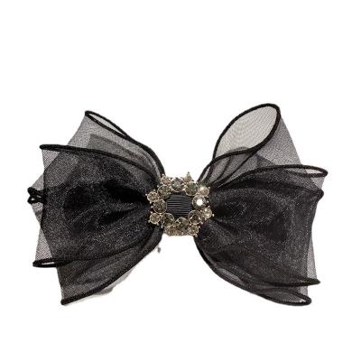 China Fashion Soft Wire Bow Rhinestone Hairpin For Ladies for sale