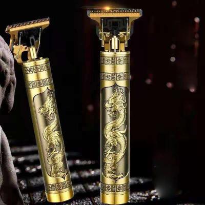 China Household in Golden Current Professional Cordless Dragon Man Electric Rechargeable Hair Cutting Trimmers Machine for sale