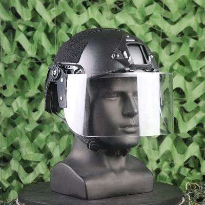 China Taktischer Helm mit PC-Schutz Transparent Visor Aufruhr - Steuerung Helm FAST MICH IBH Schiene - ausgestattet mit Brillen Airsoft Helm zu verkaufen