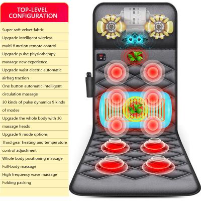 China Body Neck Massager Electric Heating Vibrating Back Waist Massage Pad Shiatsu Body Massager Mat for sale