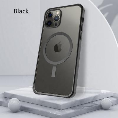 China Anti-fall Hot Selling Tpu Magnetic Charging Phone Shockproof Transparent Clear Case For Iphone 11 12 13 pro max for sale