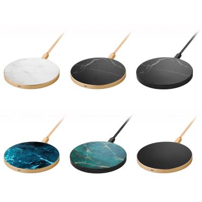 China New Arrival 10w Mobile Phone Fast Wireless Charger Marble Pattern Mobile Phone Wireless Charger For Mobile Phones for sale