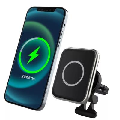 China For iPhone 12/11 15W Vehicle LED Megnetic Strong Car Wireless Fast Charging Wireless Charger for sale