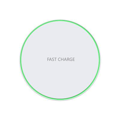 China 2021 New Built-in Mobile Phone Indicator Aperture 15W QI Standard Certified Super Slim Fast Charging Pad Wireless Charger For Mobile Phone for sale