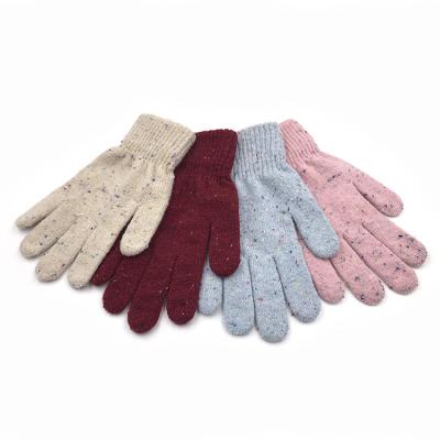 China Jacquard Kids Warm Mixed Winter Sporty Acrylic Knit Gloves With Logo Custom Kids Soft Magic Gloves For for sale