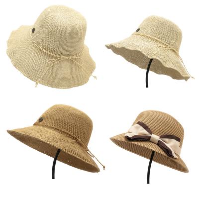 China Eco-Friendly Raw Material TWS200113 Boho Straw Hat Natural Light Brown Paper Straw Hat Kids Straw Summer Soft Hats for sale