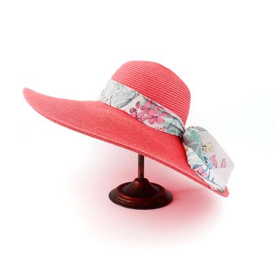 China TWS21091401 Breathable Soft Wide Brim Summer Sun Beach Customized Women Straw Hat Shine Hats Paper Straw Hat for sale