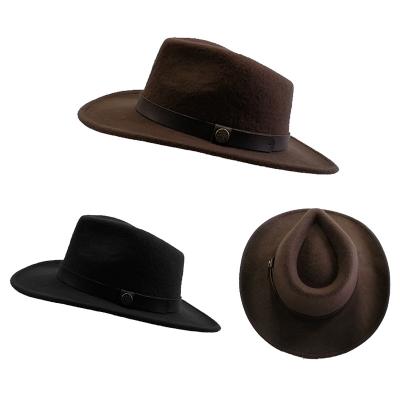 China TWS 200172 Wholesale Spring Autumn Gentleman Wool Hats Custom Fashion Wool Fedora Felt Hat Cap Eco-friendly for sale