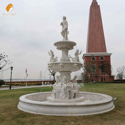 China Wholesale Custom Classic Large Poseidon Statue Water Fountain Neptune Marble Sculpture For Villa for sale