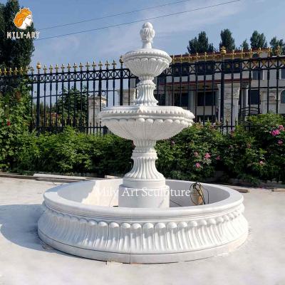 China Factory custom classic simple white marble decoration garden villa stone fountains for sale