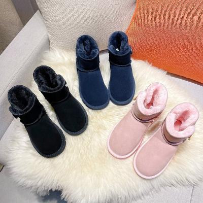 China Other Wholesale Custom Furry Fur Ankle Snow Winter Shoes Outdoor Boots For Girl for sale