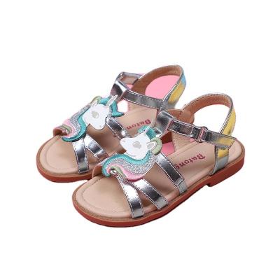 China Professional custom flat children's designer fashion dress girl princess shoes children soft soled sandals for sale