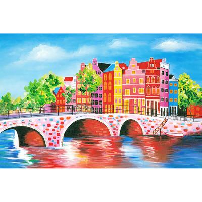 China Modern DIY Diamond Painting City Bridge Landscape Full Round or Square Embroidery Kits Diamond Drill Home Decoration Gift for sale