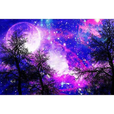 China Starry Night Modern Tree Full Round Or Square Kits Diamond Embroidery Diamond Drill Home Decoration DIY Gift Diamond Painting for sale