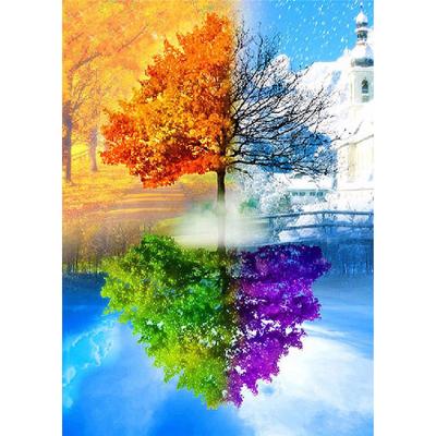 China Modern Four Season Tree Round or Square Diamond Embroidery Kits Full Square Drill Decoration DIY Gift Home Diamond Painting for sale