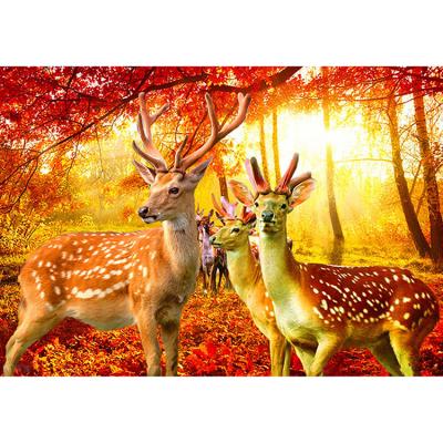 China Round or Square DIY Full Diamond Painting Modern Autumn Deer Kits Diamond Embroidery Cross Stitch Diamond Embroidery Drill Home Decoration Gift for sale