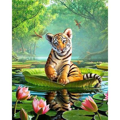 China Tiger Cross Embroidery Children's Diamond Embroidery 2019 Modern Animal 5D Diamond Painting DIY Home Gift for sale