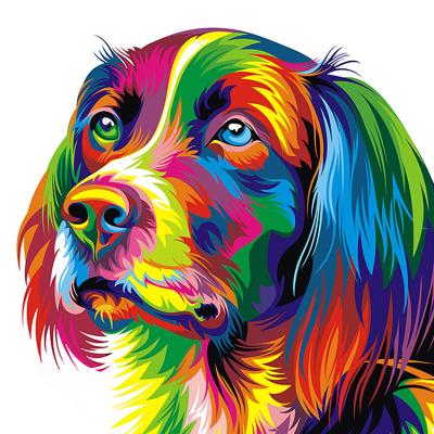 China Modern DIY Full Diamond Painting Dog Colorful Round or Square Stitch Kits Cross Stitch Kits Diamond Embroidery Diamond Drill Home Decoration Gift for sale