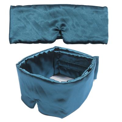 China Solid Faux Eye Blindfold Sleep Visor Eye Mask Portable Silk Blindfold Cover for sale