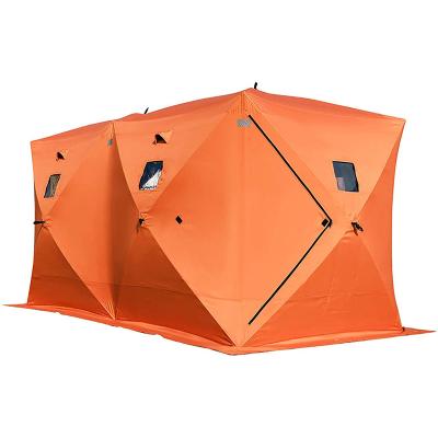 China Waterpoof Pop Up Icicle Winter Shelter Insulated Oxford Fabric Waterproof Fishing Tent For 8 Person for sale