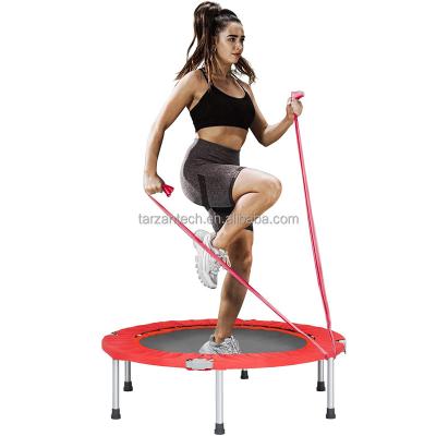 China Eco-Friendly Folding Mini Exercise Trampoline With Resistance Bands Rebounder Trampoline For Bounce Workout for sale