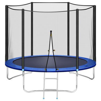 China Cheap Buy A Large 10 Ft 14FT Safe Round Trampoline With Safe Enclosure Net Waterproof Jump Mat for sale