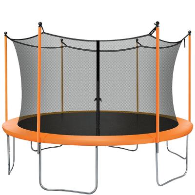 China 12Ft/14FT Safe Medium Trampoline For Kids With Enclosure Net PVC Spring Cover Pads Outdoor Recreational Trampolines for sale