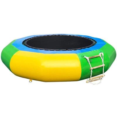 China Outdoor Water Fun 10Ft Water Trampoline Inflatable Bounce Swim Platform For Adults Water Sports for sale