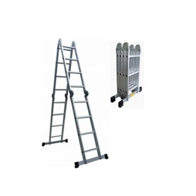 China Folding Ladders Fashion 6m Aluminum Ladder Built In China Foldable Hinge Ladder for sale