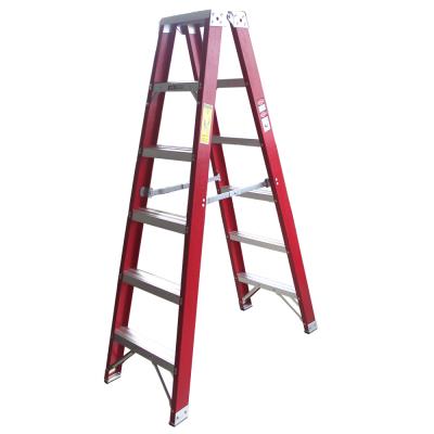 China Double side aluminum single side telescopic extension frp folding step ladders foldable fiberglass ladder for sale