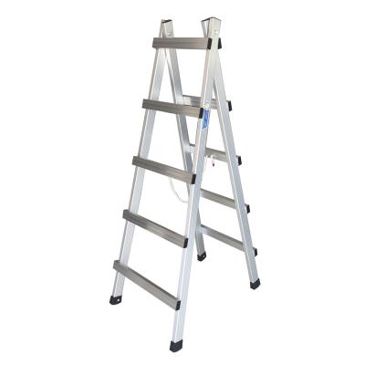 China Folding Ladders 4 Removable 5 6 7steps Double Platform Stainless Premium Aluminum Mobile Ladder for sale