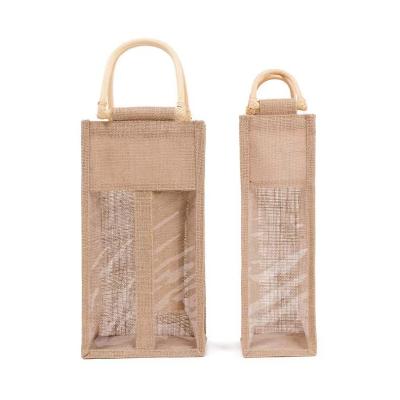 China Soft ; Light ; Custom Reusable/Recyleable/Personalized Burlap Wine Bags Burlap Wine Bag for sale