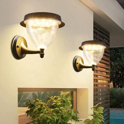 China 2022 New Design Energy Saving Modern Decorative Powered By Tuya Waterproof Solar Outdoor Wall Lights for sale